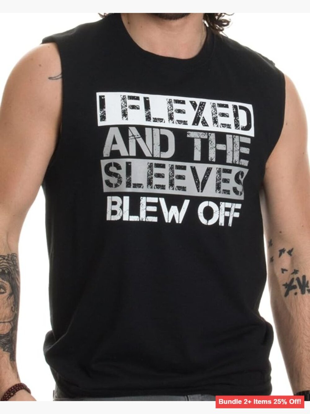 Unisex Weightlifting Tank Top, Funny Flexed Sleeves Design, Cotton